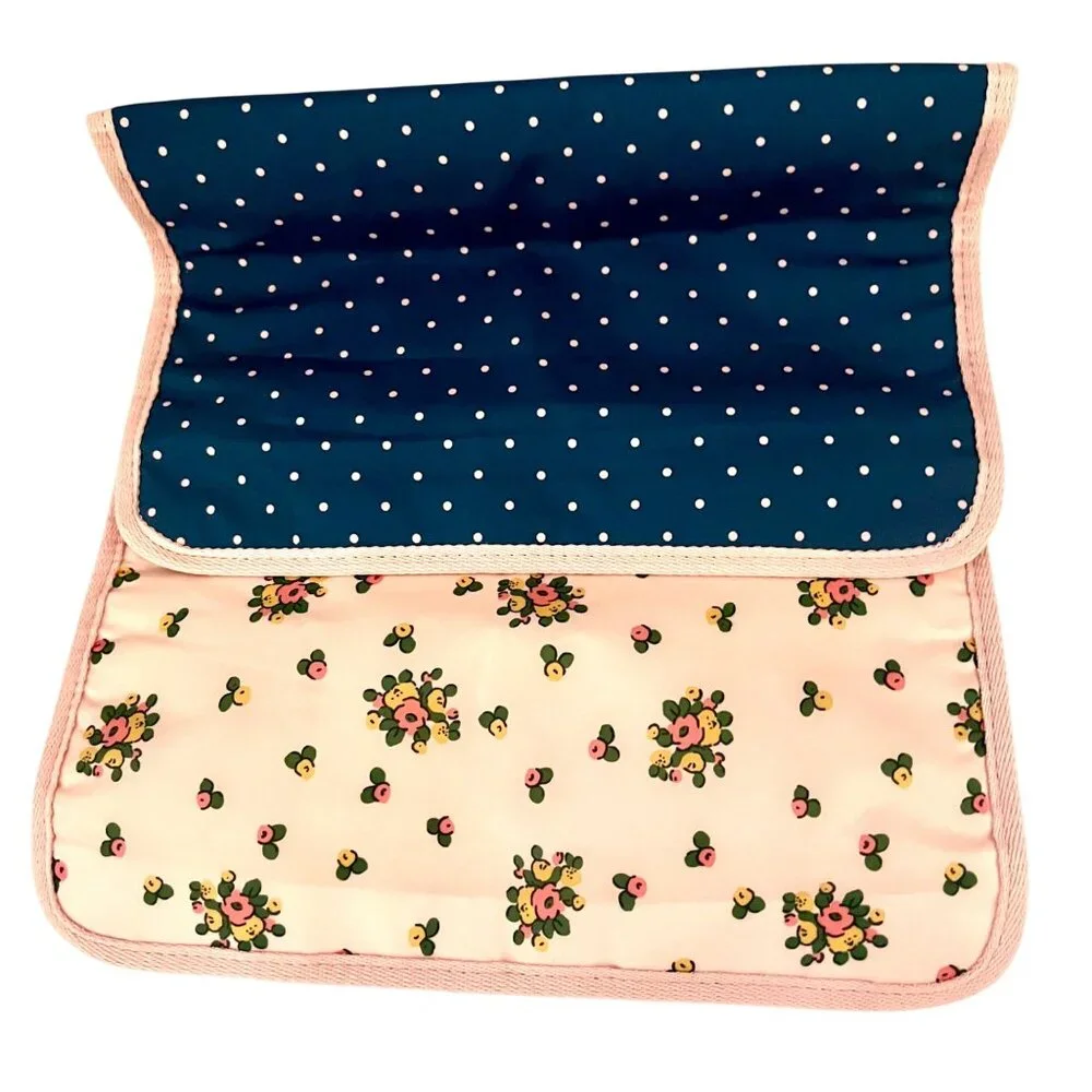 Matilda Jane The Essentials Diaper Bag Changing Mat Blue Pink Polka Dots